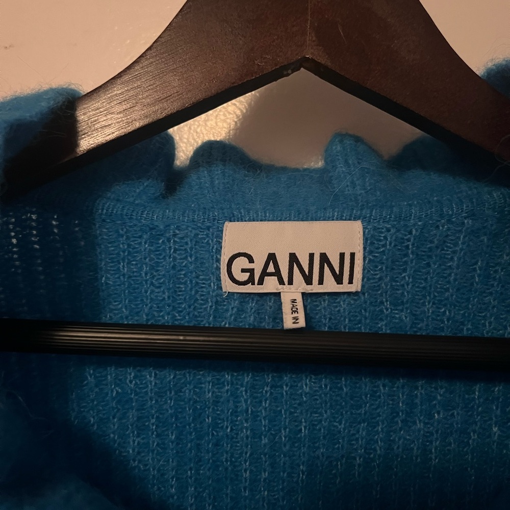 Ganni Bright Turquoise Knit Sweater - Picture 2 of 6